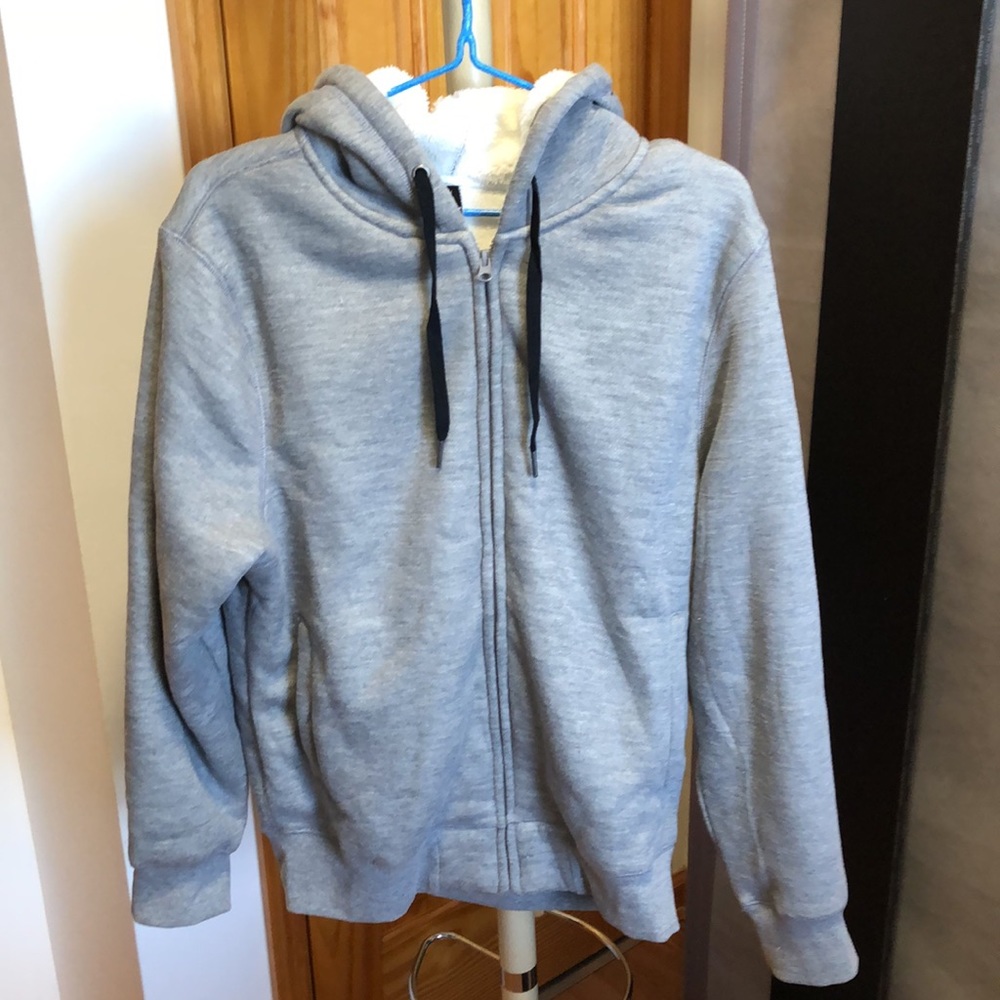 sherpa lined hoodie men's coat jacket